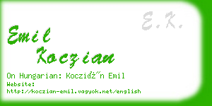 emil koczian business card